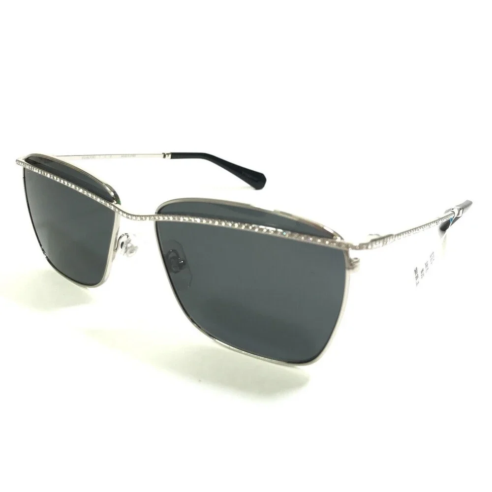 Swarovski Sunglasses SK7006 400187 Polished Silver Clear Sparkly Crystals 140